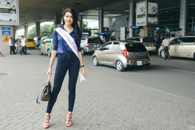 Lệ Hằng giản dị về Việt Nam sau 5 ngày quảng bá Miss Universe 2016