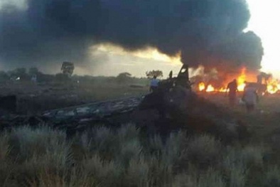 Máy bay Colombia bốc cháy, toàn bộ hành khách thương vong