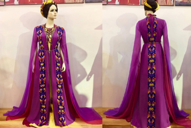 Cận cảnh bộ trang phục dân tộc của Phạm Thùy Linh tại HH Du lịch Quốc tế 2016