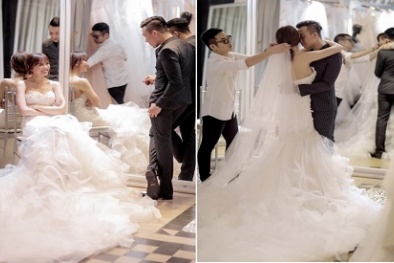 Cận cảnh hai chiếc váy cưới Trấn Thành đặt thiết kế riêng cho Hari Won