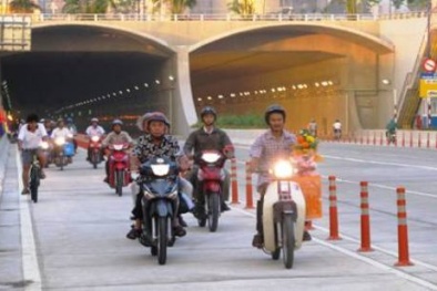 Thay đổi thời gian xe máy lưu thông qua đường hầm vượt sông Sài Gòn