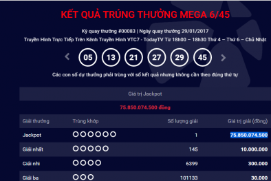 Xổ số Vietlott: Tìm ra địa điểm phát hành vé số trúng thưởng gần 76 tỷ đồng ngày đầu năm