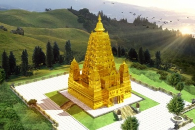 Chùa Ba Vàng xây Đại bảo tháp bằng 300 tấn đồng nguyên chất dát vàng