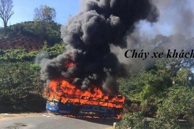 Lâm Đồng: Xe khách bốc cháy, 40 người chạy tán loạn trên đèo