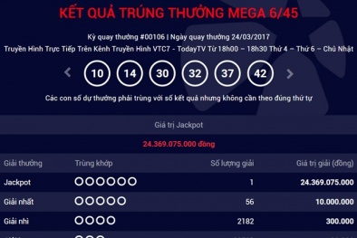Xổ số Vietlott: Thêm một tỷ phú trúng Jackpot hơn 24 tỷ đến từ Hà Nội?