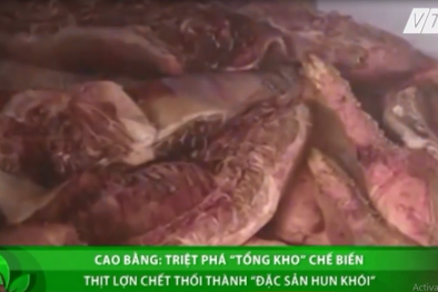 Phát hiện cơ sở chế biến thịt lợn thối thành 'đặc sản hun khói' ở Cao Bằng