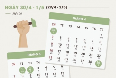 Lịch nghỉ Ngày 30/4 và Quốc tế lao động 1/5