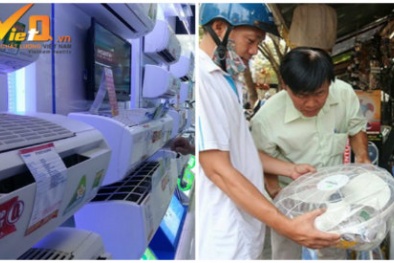 Nắng nóng đầu hè, thu cả trăm triệu/ngày nhờ bán điều hoà, quạt điện
