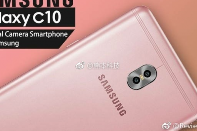 Samsung Galaxy C10 lộ ảnh màu hồng tuyệt đẹp với cụm camera kép trên lưng