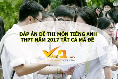 Đáp án môn Tiếng Anh tất cả 24 mã đề thi cập nhật chính xác nhất