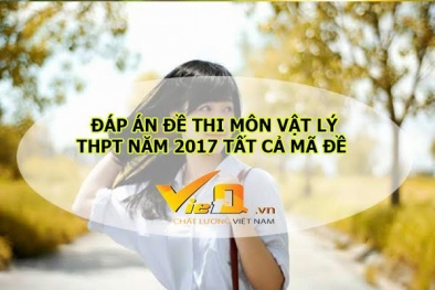Đáp án môn Vật lý chính thức của Bộ Giáo dục và Đào tạo tất cả các mã đề
