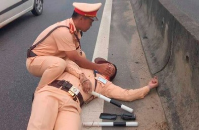 Bắt tạm giam tài xế container hất văng chiến sỹ CSGT xuống đường