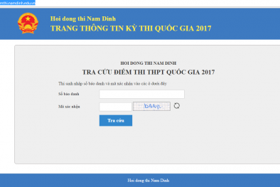 Cách tra cứu điểm thi THPT quốc gia 2017 của Nam Định nhanh nhất