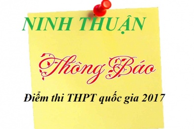 Ninh Thuận chính thức công bố điểm thi THPT quốc gia 2017