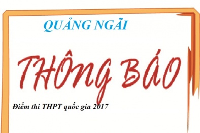Tra cứu điểm thi THPT quốc gia 2017 tỉnh Quảng Ngãi