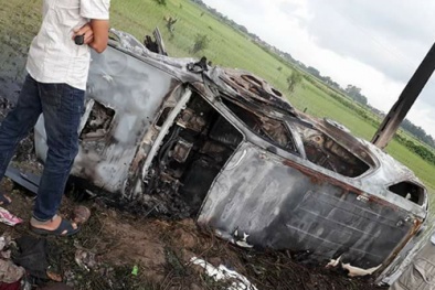 Công an thông tin việc 2 người đi mua gỗ bị vây bắt, đốt xe Fortuner ở Hải Dương