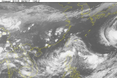Xuất hiện áp thấp nhiệt đới trên biển Đông 