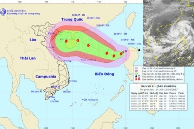 Tin bão số 11: Cơn bão số 11 đổi hướng di chuyển, diễn biến phức tạp