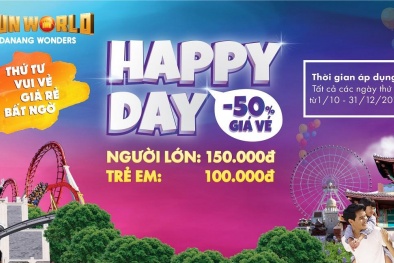 Hàng tuần, Sun World Danang Wonders giảm 50% giá vé ngày thứ 4