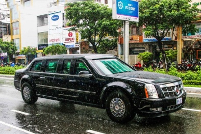 Hình ảnh siêu xe của Tổng thống Mỹ Donald Trump trên đường phố Đà Nẵng