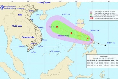Áp thấp nhiệt đới có khả năng mạnh lên thành bão tiến gần biển Đông