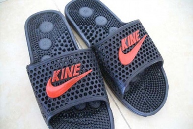 Hài hước những 'siêu phẩm' hàng nhái Trung Quốc: Dép Kine, điện thoại ‘quả lê’