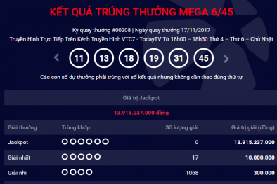 Kết quả xổ số Vietlott: Thêm một người lĩnh thưởng giải Jackpot hơn 13 tỷ?