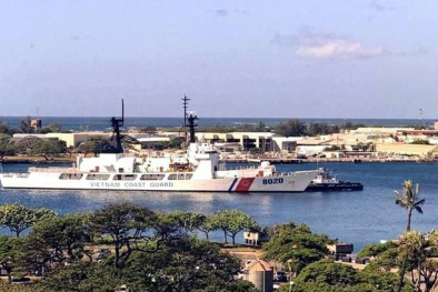 Tàu cảnh sát biển lớn nhất Việt Nam vượt Thái Bình Dương về nước
