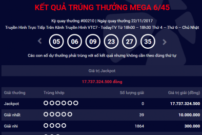 Kết quả xổ số Vietlott: Hôm nay sẽ có người ‘ẵm’ giải Jackpot hơn 20 tỷ đồng?