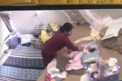 Video: Kinh hoàng giúp việc 'tung hứng' đánh đập em bé hơn 1 tháng tuổi