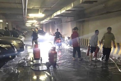 Xe ô tô chập điện, gây cháy lớn tại hầm để xe Vuvuzela Nguyễn Khánh Toàn 