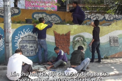 Hà Nội chi 2,5 tỷ bảo dưỡng 'bức tranh gốm sứ lớn nhất thế giới'