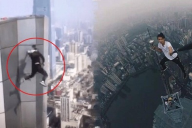 Rợn người loạt ảnh liều lĩnh trước khi rơi từ tầng 62 của nam diễn viên Ngô Vịnh Ninh