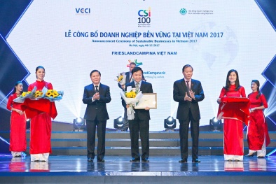 FrieslandCampina Việt Nam vinh dự được xếp hạng doanh nghiệp phát triển bền vững năm 2017