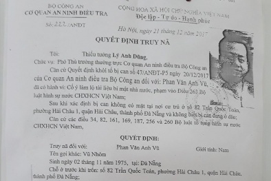 Dán quyết định truy nã Vũ ‘nhôm’ ở các điểm công cộng