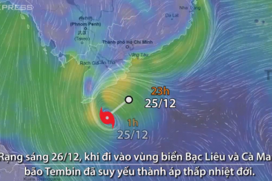 Bão Tembin suy yếu, Nam Bộ sẽ có mưa