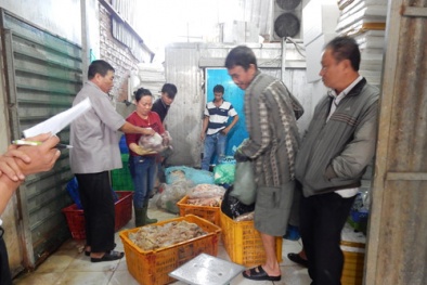 Phát hiện nội tạng lợn tẩy trắng bằng dung dịch oxy già