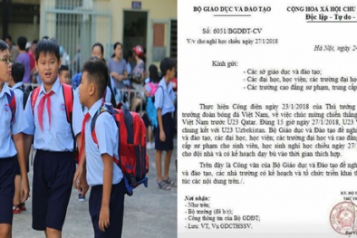 Cảnh báo giả mạo công văn của Bộ GD&ĐT cho học sinh nghỉ học cổ vũ bóng đá