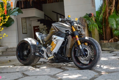 ‘Mãn nhãn’ với Suzuki Hayabusa độ bánh béo và phuộc kéo độc nhất Việt Nam