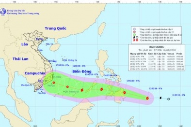 Tin bão mới nhất: Cơn bão Sanba giật cấp 11 thẳng tiến về biển Đông