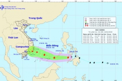 Tối 29 Tết bão Sanba vào biển Đông, diễn biến phức tạp, dự báo tiếp tục chuyển hướng
