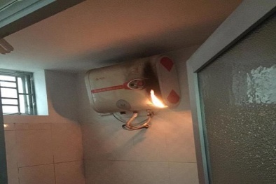 Cháy bình nóng lạnh khi quên tắt lúc sử dụng - Không phải ai cũng may mắn