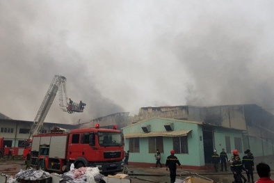 Tin mới nhất về cháy công ty may ở khu công nghiệp Khai Quang - Vĩnh Phúc