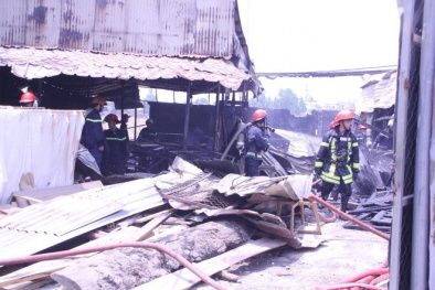 TP HCM: Hỏa hoạn thiêu rụi xưởng gỗ giữa trưa