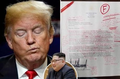 Lộ bức thư Tổng thống Donald Trump gửi ông Kim Jong Un bị sửa lỗi chi chít