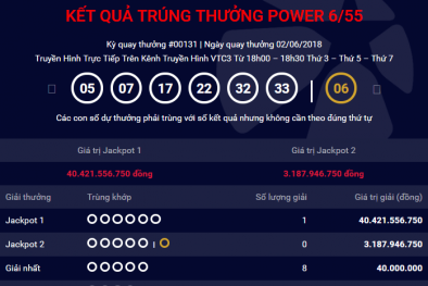 Xổ số Vietlott: Khách hàng liên tiếp trúng thưởng Jackpot 1 sản phẩm Power 6/55
