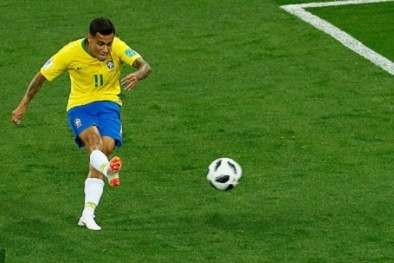 Xem lại siêu phẩm xé toạc mảnh lưới đối thủ của Coutinho trong trận Brazil vs Thụy Sĩ