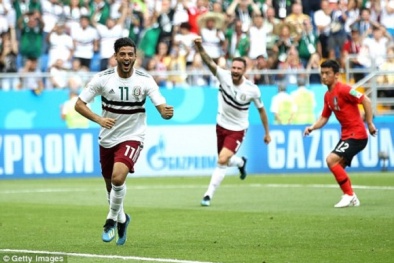 Kết quả bóng đá World Cup 2018 Hàn Quốc vs Mexico: Tấn công sắc lẹm, kết liễu bất ngờ