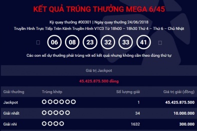 Xổ số Vietlott: Chủ nhân giải thưởng trị giá hơn 45 tỷ đồng tiếp tục đến từ TP.HCM
