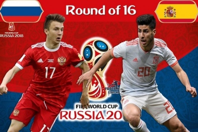 Link xem trực tiếp bóng đá Tây Ban Nha vs Nga, vòng 1/8 World Cup 2018